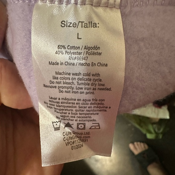 Disney Lavender Sweatshirt with Fun Graphics - Picture 6 of 6